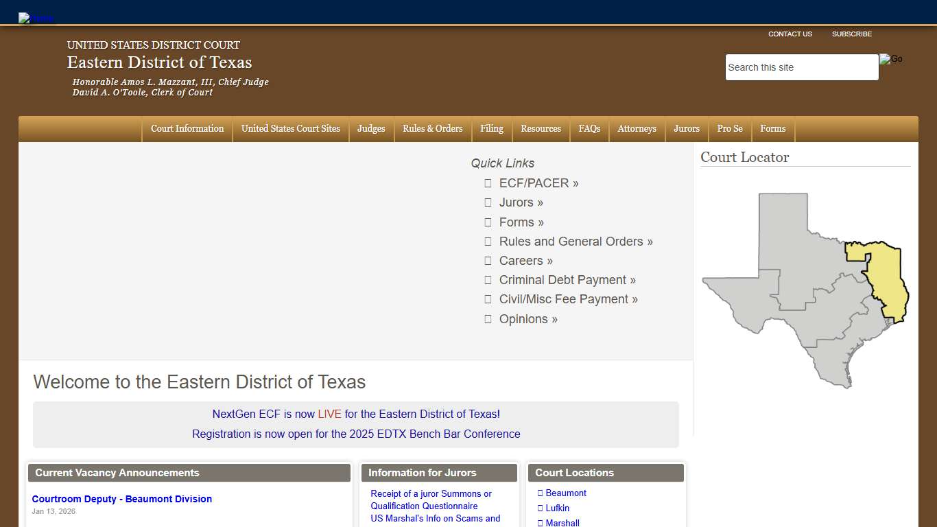 Eastern District of Texas | United States District Court