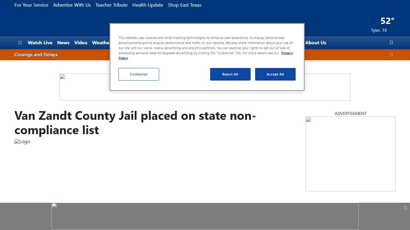 Van Zandt County Jail placed on state non-compliance list