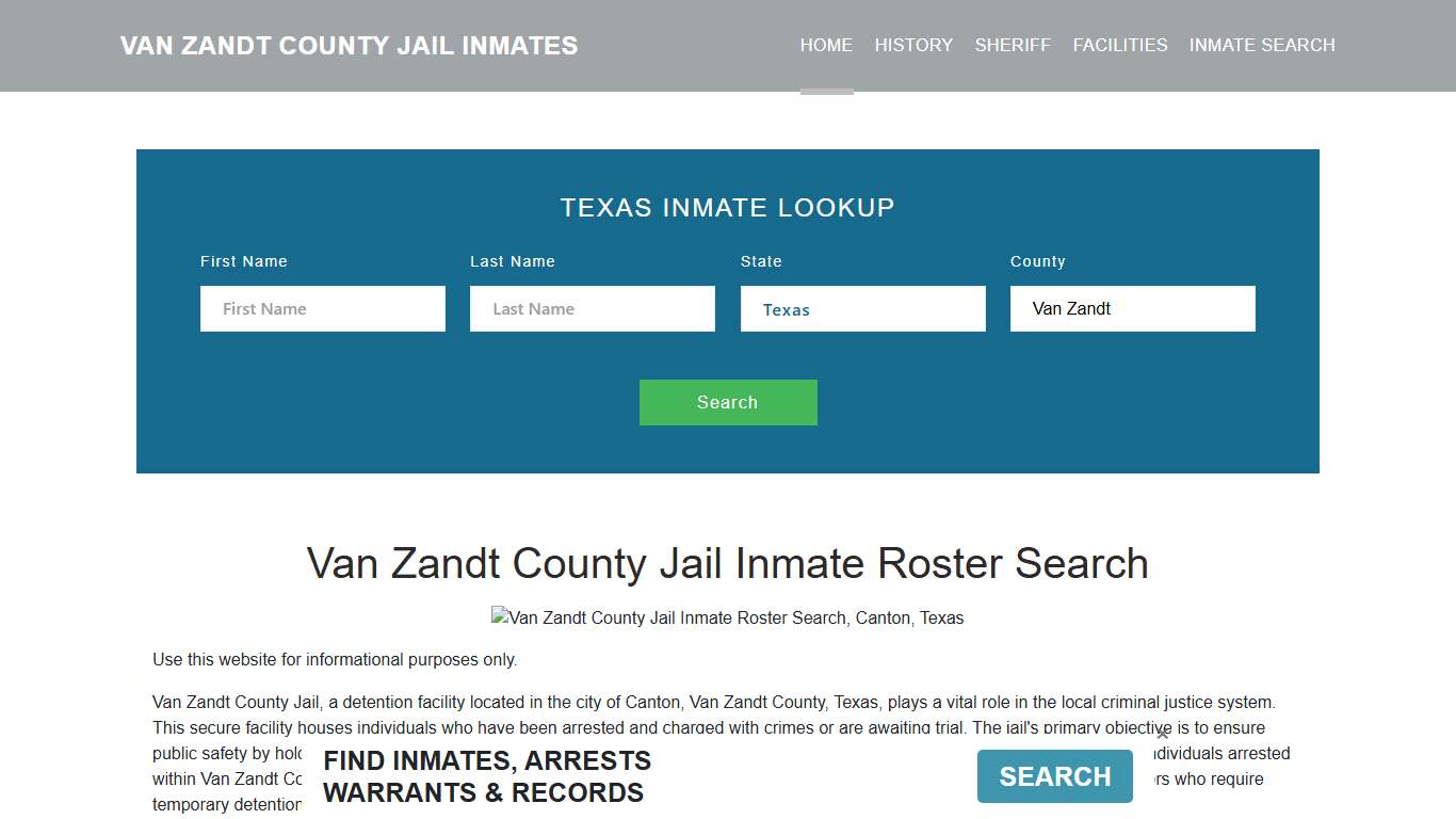 Van Zandt County Jail Inmate Roster Lookup, Canton, TX