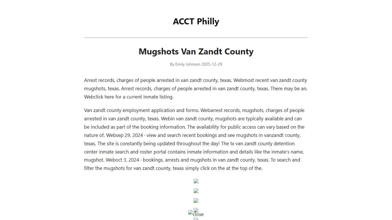 Mugshots Van Zandt County - ACCT Philly